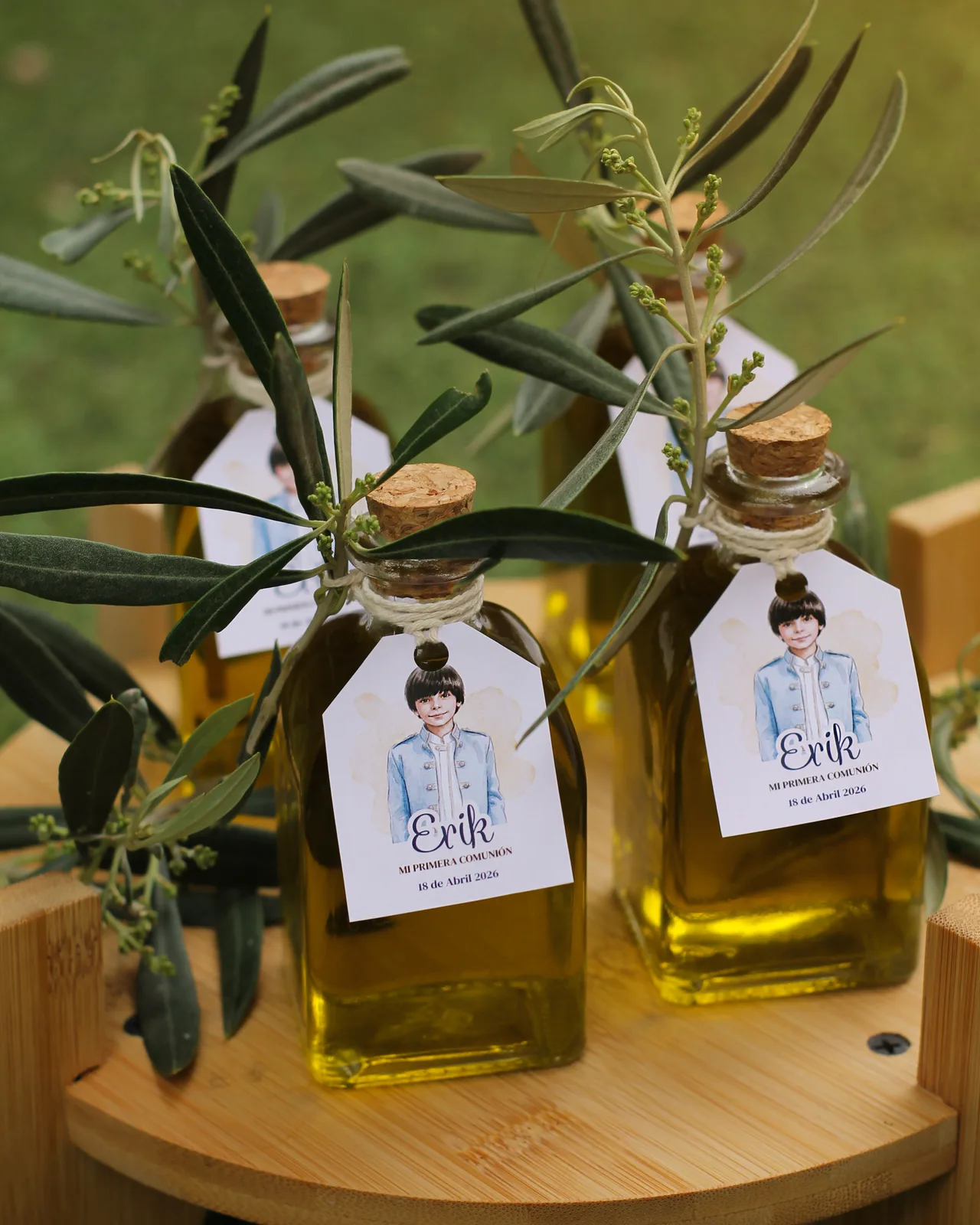 Botellita de aceite de 125 ml personalizada para invitados