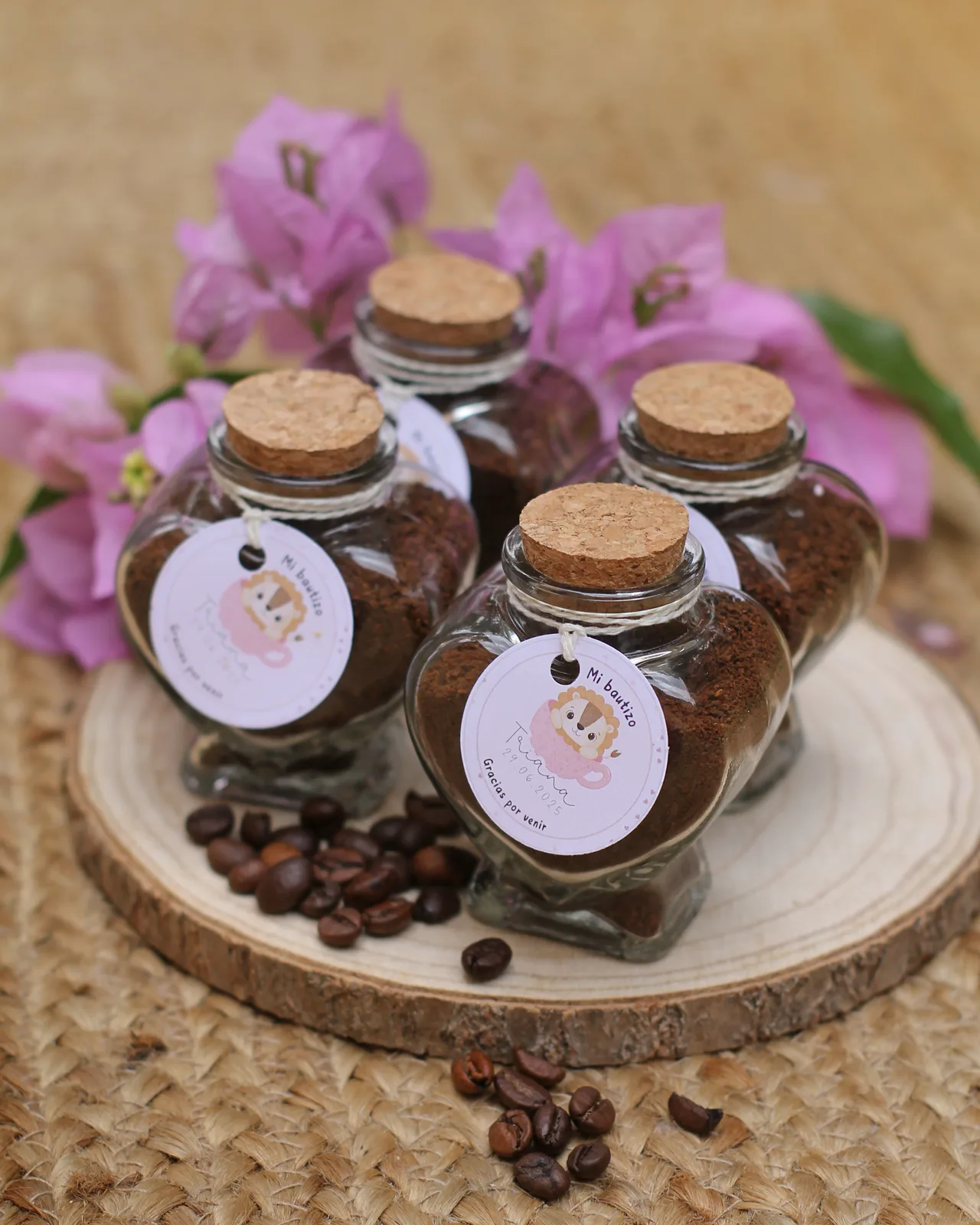 Café en frasco con forma de corazón de 70 ml para invitados