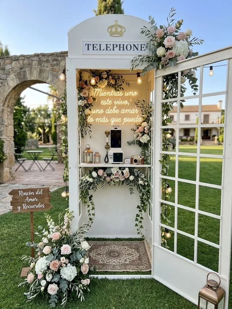 Cabina de teléfono para bodas y eventos