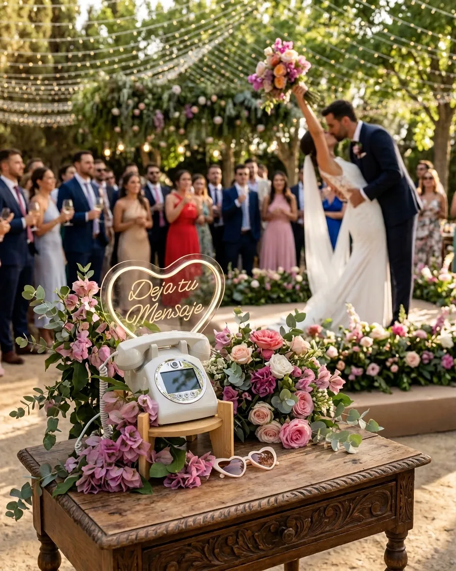 Teléfono videolibro para mensajes de los invitados